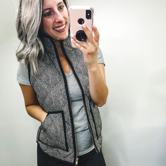 J. Crew Jackets & Blazers - J. Crew Herringbone Puffer Vest XXS
